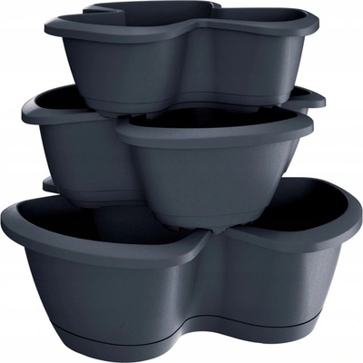PROSPERPLAST Kvetináč na bylinky RESPANA TRIO antracit 47 cm