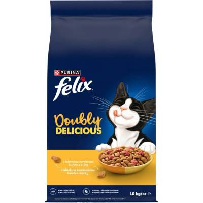 Felix Doubly Delicious kuracie a krůta 10 kg