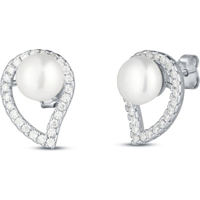 Olivie stříbrné náušnice PERLA 8437