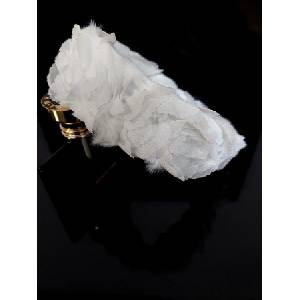 Radi handmade Диадема с бял тюл и мек пух (810)