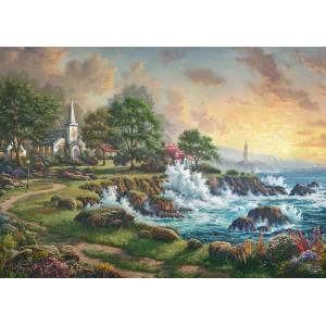 Schmidt Spiele - Puzzle Thomas Kinkade: Seaside Haven - 1 000 piese