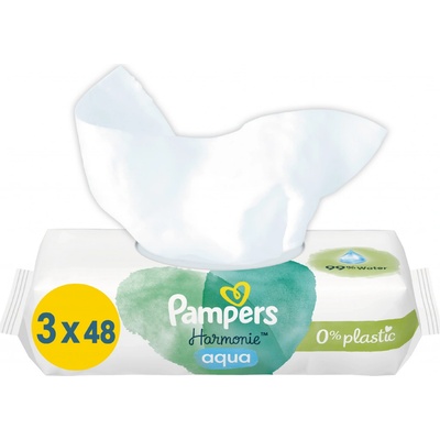 Pampers Harmonie Aqua vlhčené obrúsky 3 balenie = 144 obrúskov