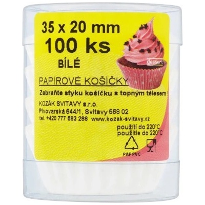 Košíček cukrářský(100ks/kra)35x20mm bílý