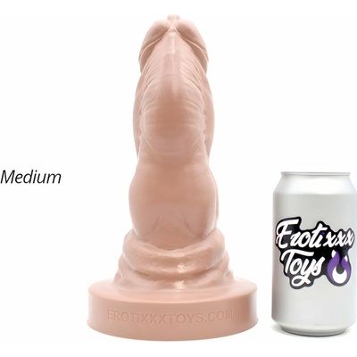 Erotixxx Toys Bulldog Pale Flesh 75% M prémiové silikónové dildo s Vac-U-Lock 25,5 x 5,8–9 cm