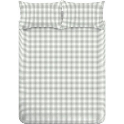 Catherine Lansfield Зелено двойно /удължено 3 части спално бельо 230x220 cm Bamford Gingham Check - Catherine Lansfield (BD/61204/W/KQS/GR)