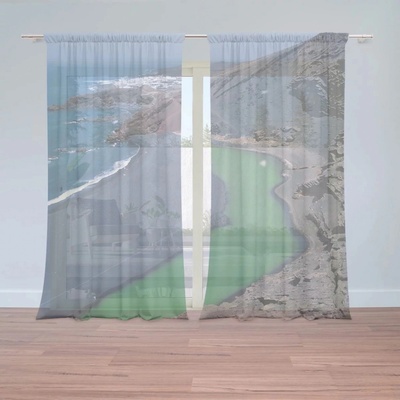Záclony Černé pobřeží: 2 ks - 150x250 cm - Sablio