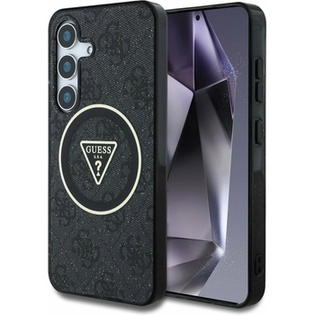 GUESS IML 4G Glitter and Triangle Logo MagSafe Zadní Kryt pro Samsung Galaxy S25 Black Калъф за телефон Guess | Lilav | ЖЕНИ | UNI