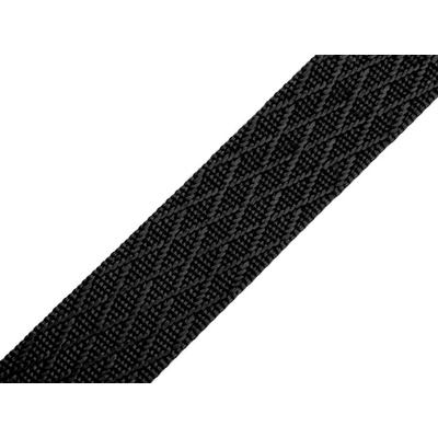 Oboustranný popruh lesklý šíře 38 mm, střední, 5 černá