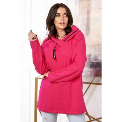 Fashionweek Mikina s kapucňou Oversized bavlnená K0160 Amarant