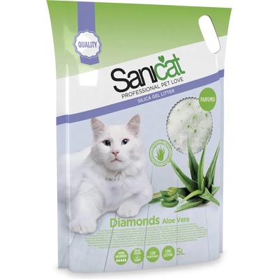 Sanicat 5л Sanicat Diamonds Aloe Vera, постелка за котешка тоалетна