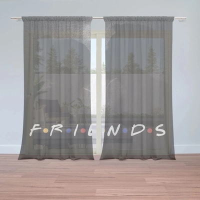 Sablio Záclony Seriál přátelé FRIENDS Polibek: 2ks 150x250cm