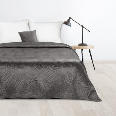 Takoy DESIGN 91 Přehoz na postel LUIZ sametový prošívaný se vzorem palmových listů-HF-405331 170 x 210 cm