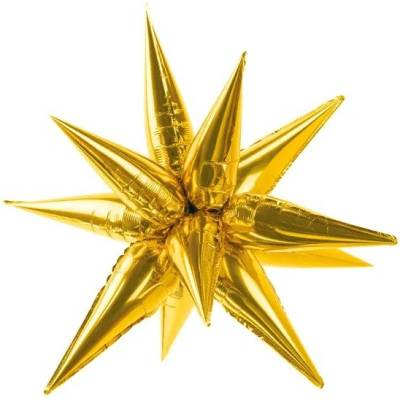 Party Deco Фолиев Балон "3d Звезда", Златист, 95 см (fb67m-019)