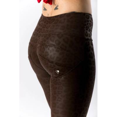 GoldBee Legíny Push-Up Pro Koženkové Animal Brown