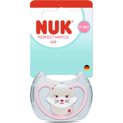 Nuk Perfect Match биберон залъгалка, силикон 6-18 мес. 1бр. , AIR, Коте (10176342)