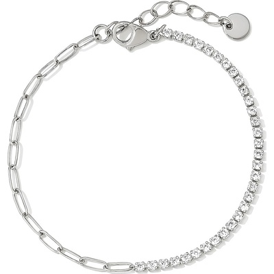 Sarines Elegantní stříbrný řetízek na nohu s zirkony S1006 – Zboží Dáma