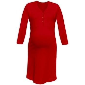 Jožánek tehotenská dojčiace nočná košeľa Pavla 3/4 červená