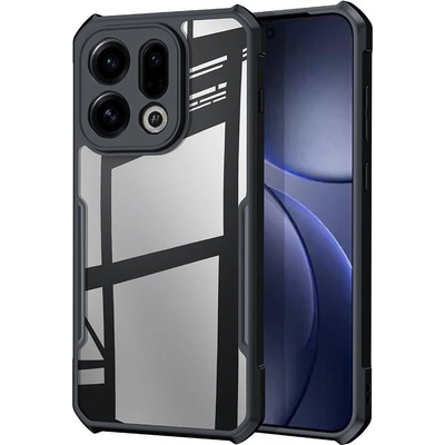 OPPO Защитен Калъф XUNDD за Oppo Find X9 5G - TPU+Acrylic, Прозрачен, 4-ъглова защита, Вкл. Протектор - Черен