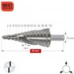 Karnasch Стъпално свредло Ø 6-32* mm (x 4 mm), HSS-XE без покритие, 2x спирален канал, BESTSELLER (1493)