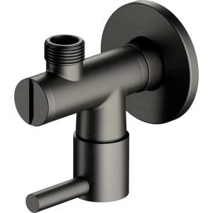 OMNIRES Ъглов вентил Omnires от сантехнически месинг, четкан графит (8857GR)