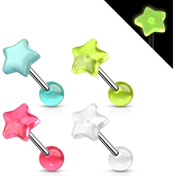 Šperky4U piercing do jazyku hvězdička PJ0009-G