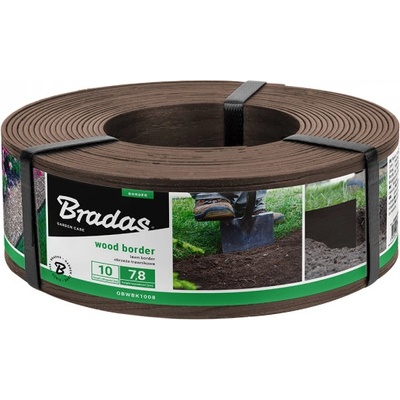 BRADAS Obruba záhonů WOOD BORDER, hnědá 78mm x 2.8mm x 10m