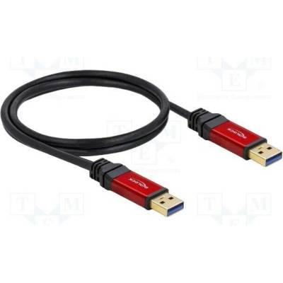 Delock 82744 USB A vidlice z obou stran zlacený 1m černý