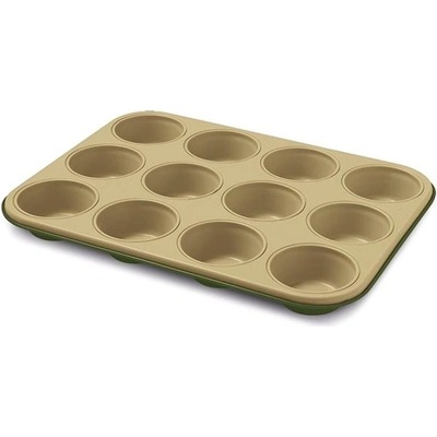 Guardini Plech na 12 muffinů zlatá a zelená 27x35x3 cm