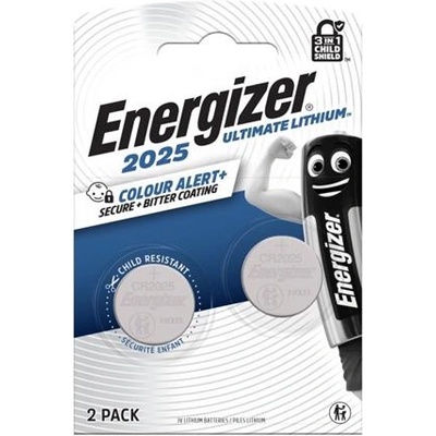 Energizer Клетъчна батерия CR2025, 2 бр. , цветен индикатор, ENERGIZER "Ultimate Lithium Performance" 7638900452679 (7638900452679)