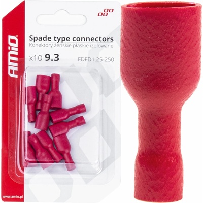 amio Elektrické konektory izolované – samica (násuvka) 6.6mm 0.5-1.5mm2 10A