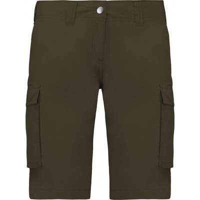 Kariban Dámské lehké bavlněné bermudy Mutipocket světlá khaki