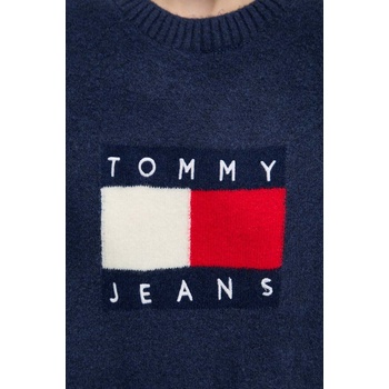 Tommy Hilfiger Рокля с вълна Tommy Jeans в тъмносиньо къса с уголемена кройка DW0DW18719 (DW0DW18719)