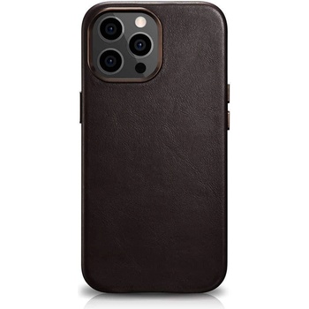 ICARER Leather Oil Wax MagSafe Case - кожен (естествена кожа) кейс с MagSafe за iPhone 13 Pro (кафяв)