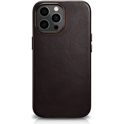 ICARER Leather Oil Wax MagSafe Case - кожен (естествена кожа) кейс с MagSafe за iPhone 13 Pro (кафяв)