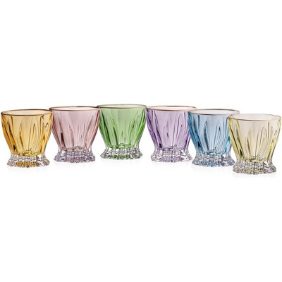 Aurum Crystal BOHEMIA PLANTICA GOLD COLOUR SKLEN NA WHISKY 6 x 320 ml