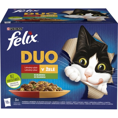 Felix Fantastic DUO hovězí a drůbeží jehněčí a kuře krůta a kachna vepřové a zvěřina 12 x 85 g