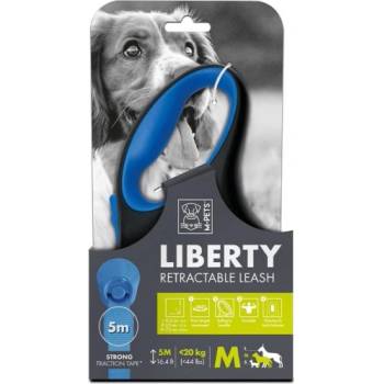 Mpets Liberty Blue - Автоматичен повод - лента за куче, син - размер М - дължина 5 метра, за кучета до 20 кг, Белгия - 10824199