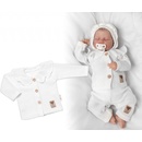 Baby Nellys pletený svetrík s gombíkmi Boy biely