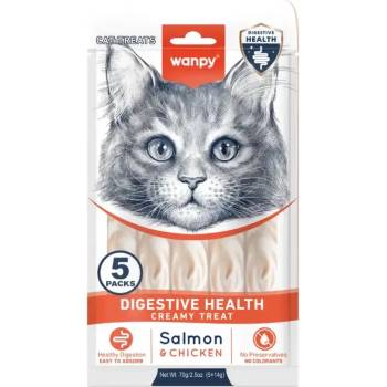 Wanpy Cat Digestive Health кремообразно лакомство за добро храносмилане 5х14gr