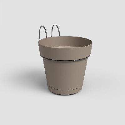 Artevasi Květináč CAPRI závěsný na balkon 20cm plast šedá matte taupe