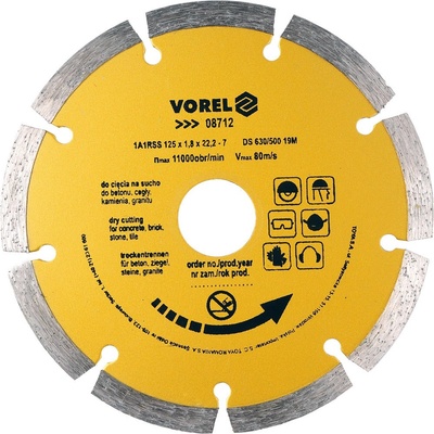 Vorel Kotouč řezný diamantový 125 x 22,2 x 1,8 mm TO-08712