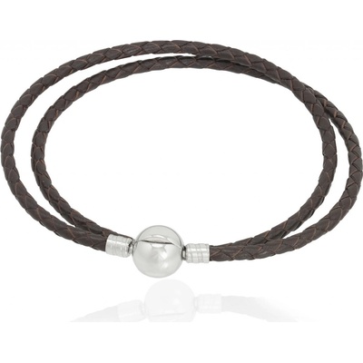 Linda's Jewelry kožený dvojitý chirurgická ocel INR130 hnědý