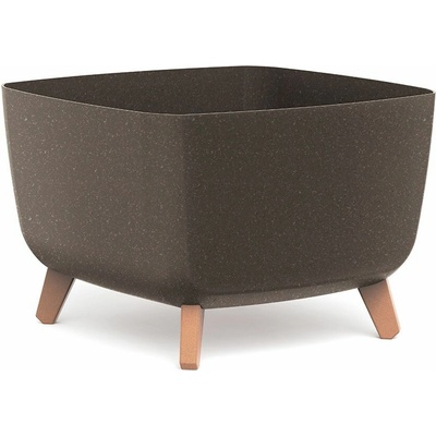 PROSPERPLAST Kvetináč GRACIA SQUARE ECO WOOD kávový 39cm