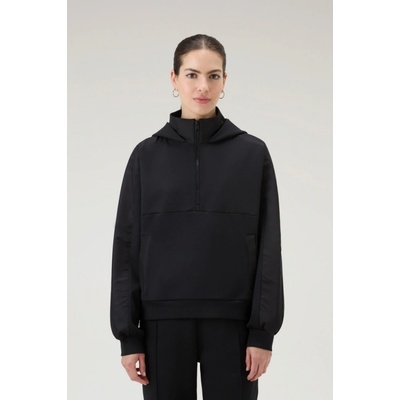 Woolrich Mix Media 3D Logo Hoodie čierna
