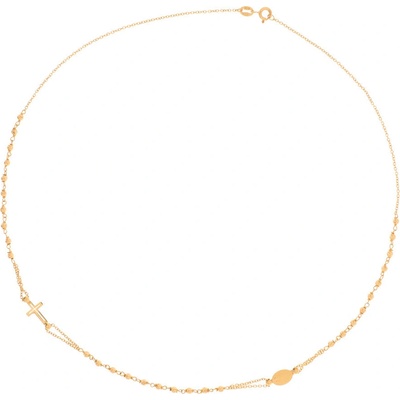 Argento Zlatý náhrdelník - ruženec, 3 desiatky, krížik, Zázračná medaila 9A035