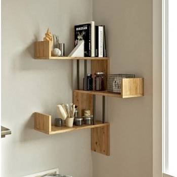 ASIR GROUP Ъглова стена полица 109, 4x60 см, борова дървесина Atlantic (AS1927)