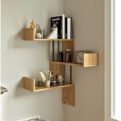 ASIR GROUP Ъглова стена полица 109, 4x60 см, борова дървесина Atlantic (AS1927)