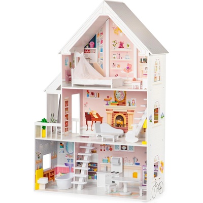 ECOTOYS Дървена къща за кукли "Паудър меншън" ecotoys (4127)