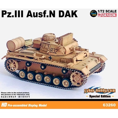 Dragon Sd.Kfz.141 Panzer III N German Army DAK sPzAbt 501 Tunisia 1942 w. Oil Drum 1:72
