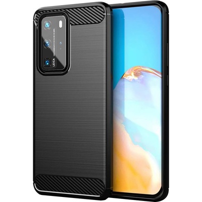 Techsuit Carbon Silicone puzdro pre Huawei P40 Pro – čierne